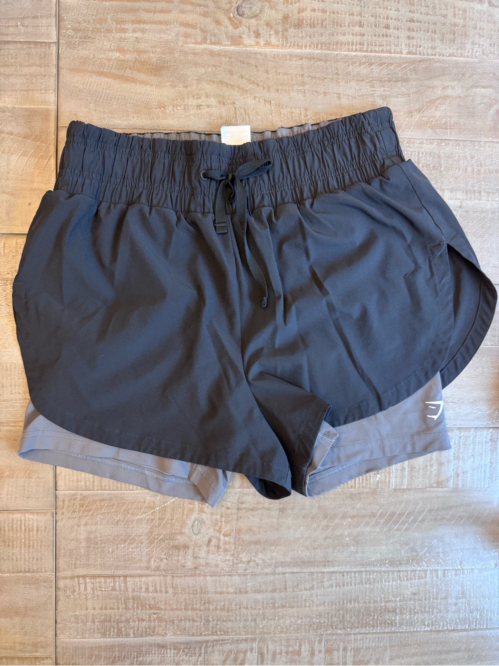 Gymshark Speed 2-in-1 Black Gray Running Shorts